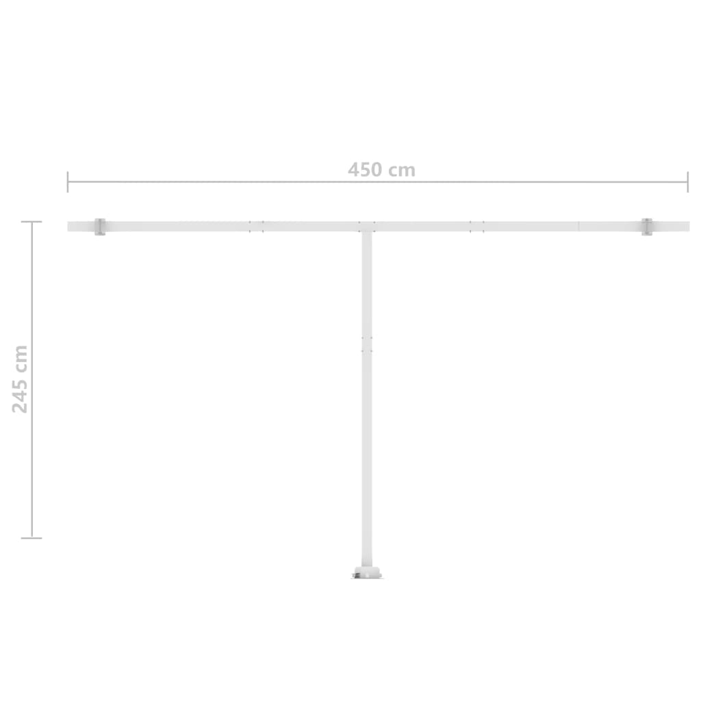 Luifel handmatig uittrekbaar met LED 500x300 cm crèmekleurig