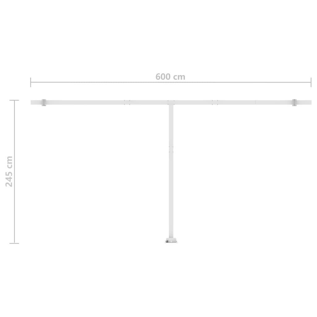 Luifel vrijstaand handmatig uittrekbaar 600x300 cm antraciet