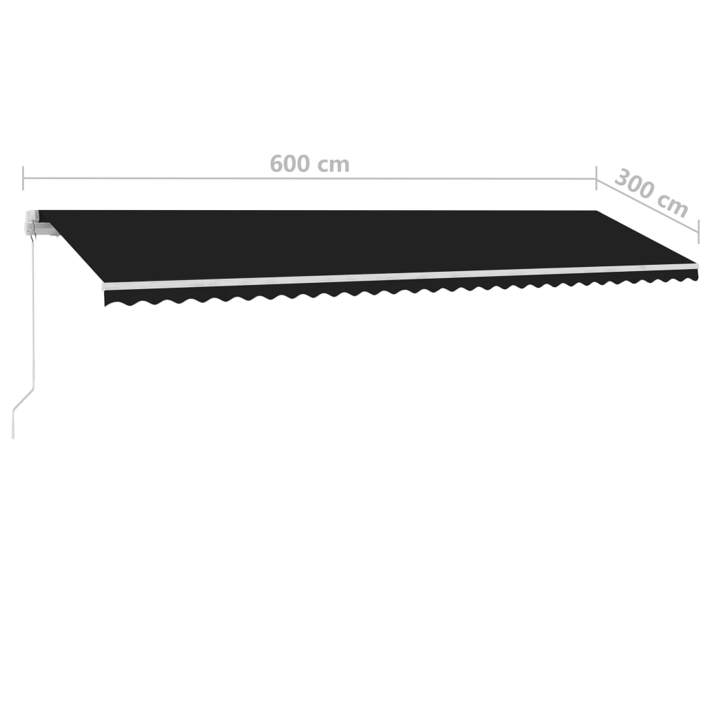 Luifel vrijstaand handmatig uittrekbaar 600x300 cm antraciet