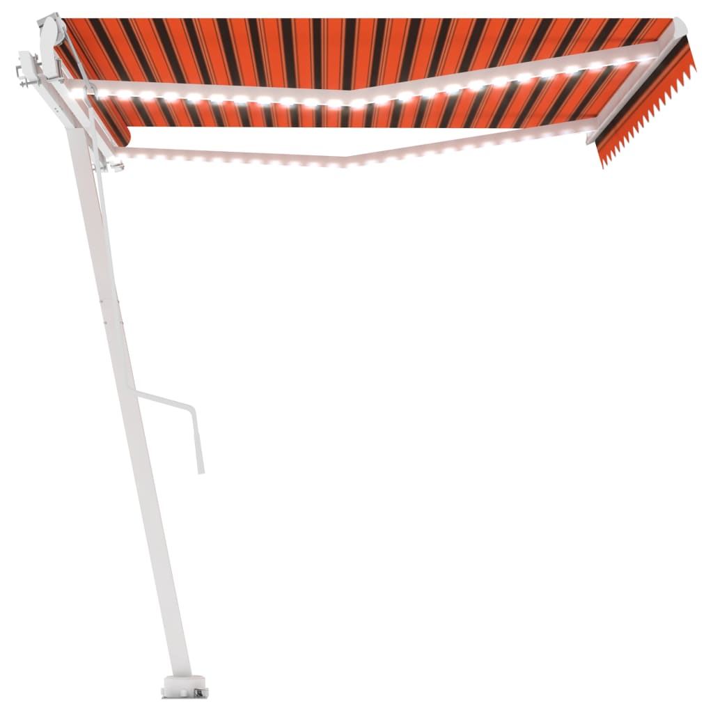 Luifel automatisch met LED windsensor 450x350 cm oranje bruin