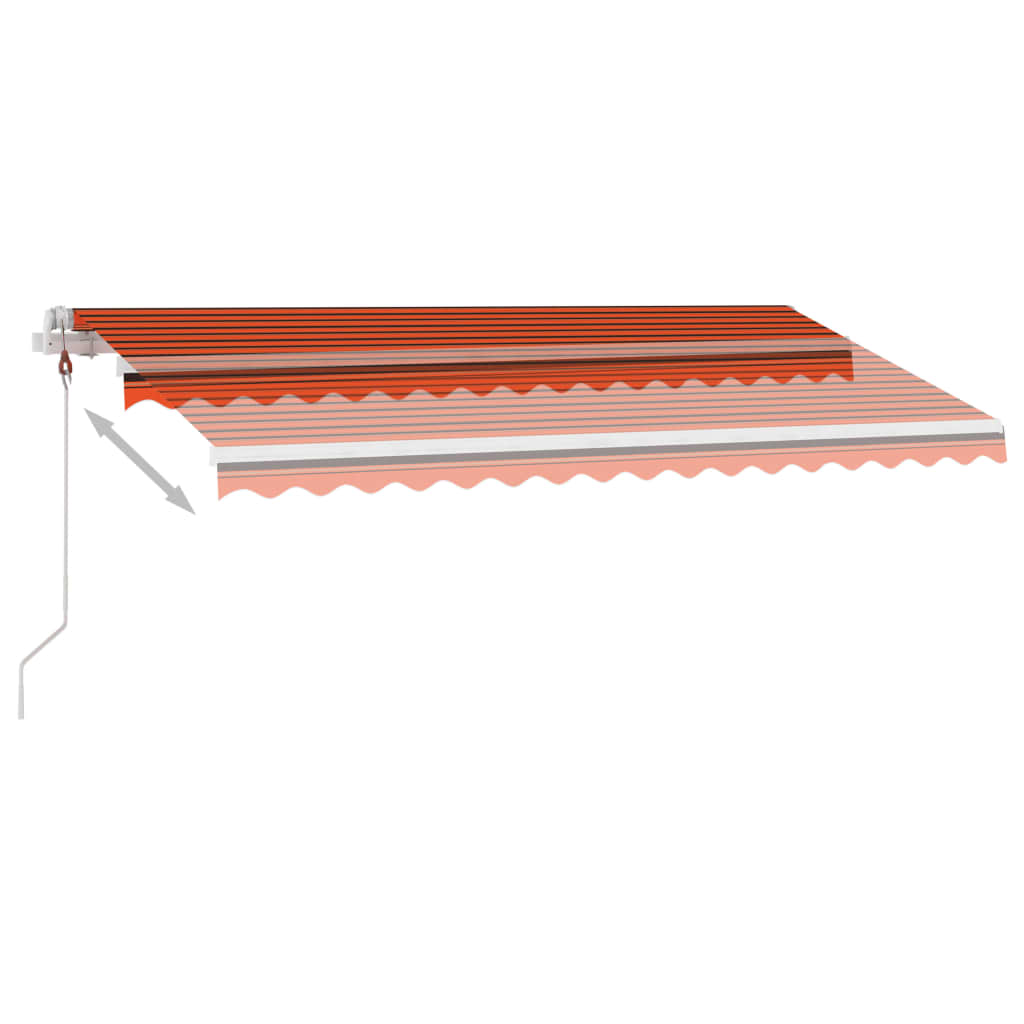 Luifel automatisch met LED windsensor 450x350 cm oranje bruin