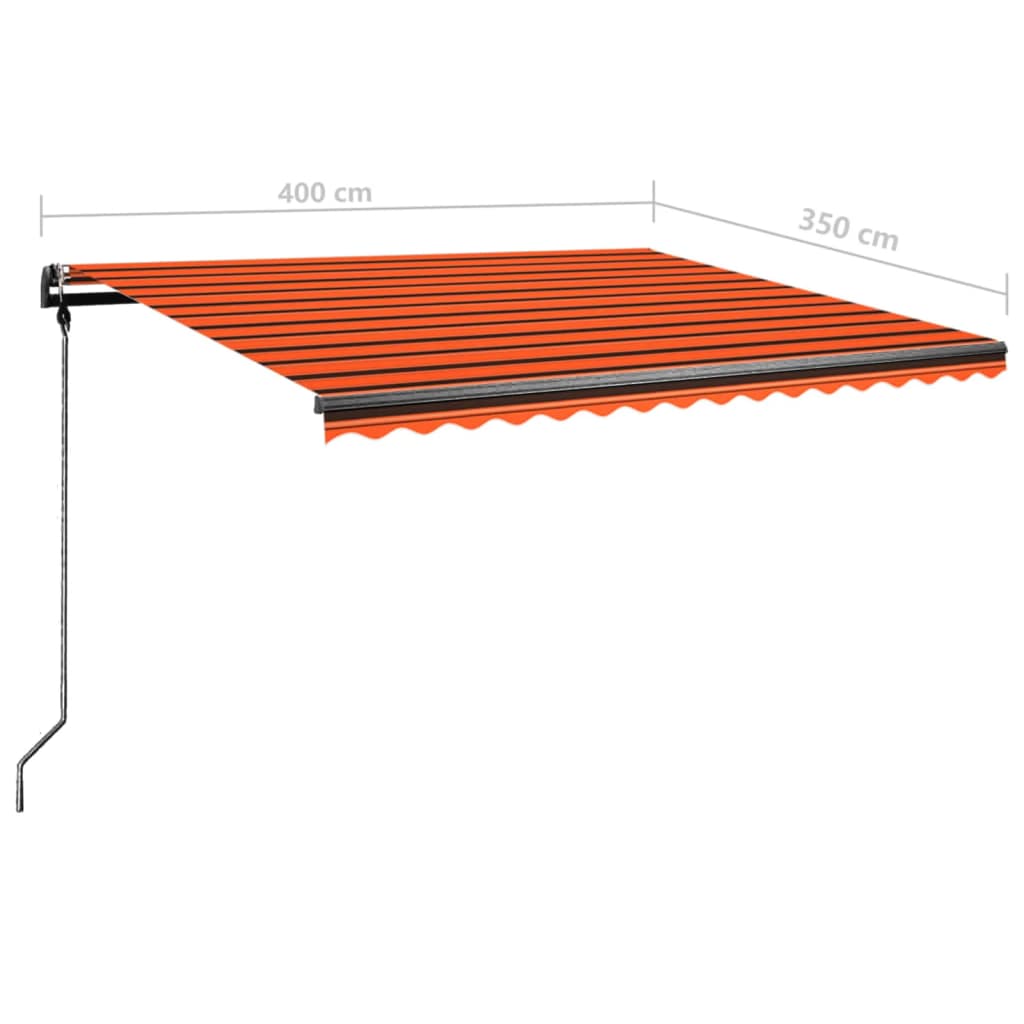 Luifel vrijstaand handmatig uittrekbaar 400x350 cm oranje bruin