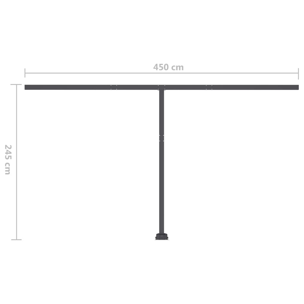 Luifel vrijstaand handmatig uittrekbaar 500x350 cm crèmekleurig