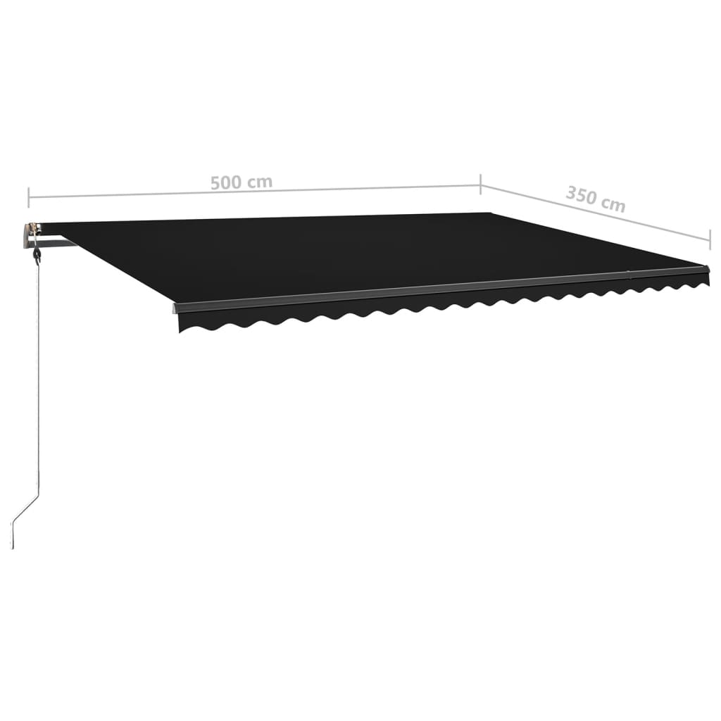 Luifel vrijstaand handmatig uittrekbaar 500x350 cm antraciet