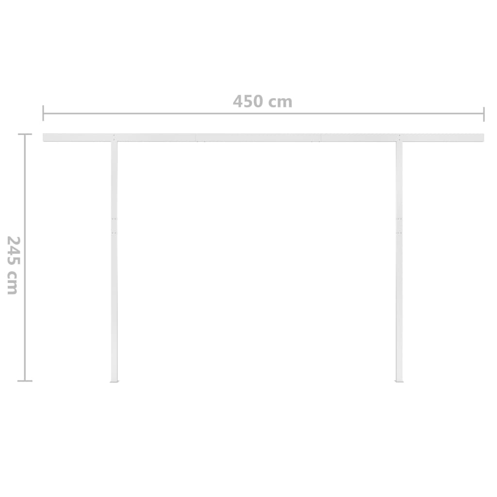 Luifel handmatig uittrekbaar met LED 4x3 m crèmekleurig