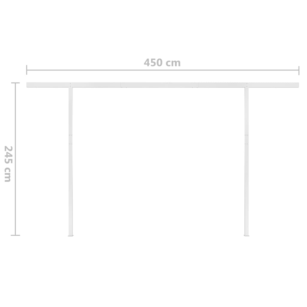 Luifel handmatig uittrekbaar met LED 5x3 m geel en wit