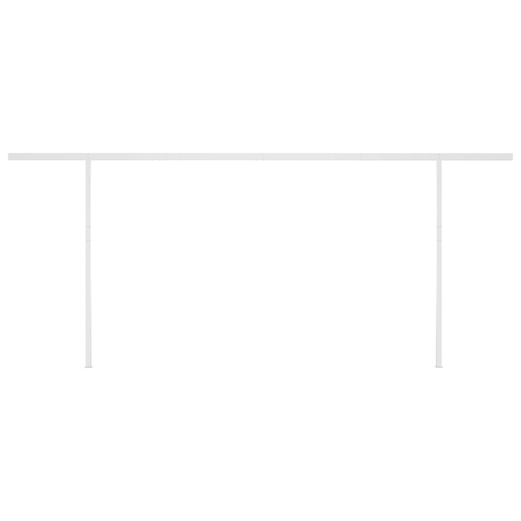 Luifel automatisch met LED en windsensor 6x3 m blauw en wit