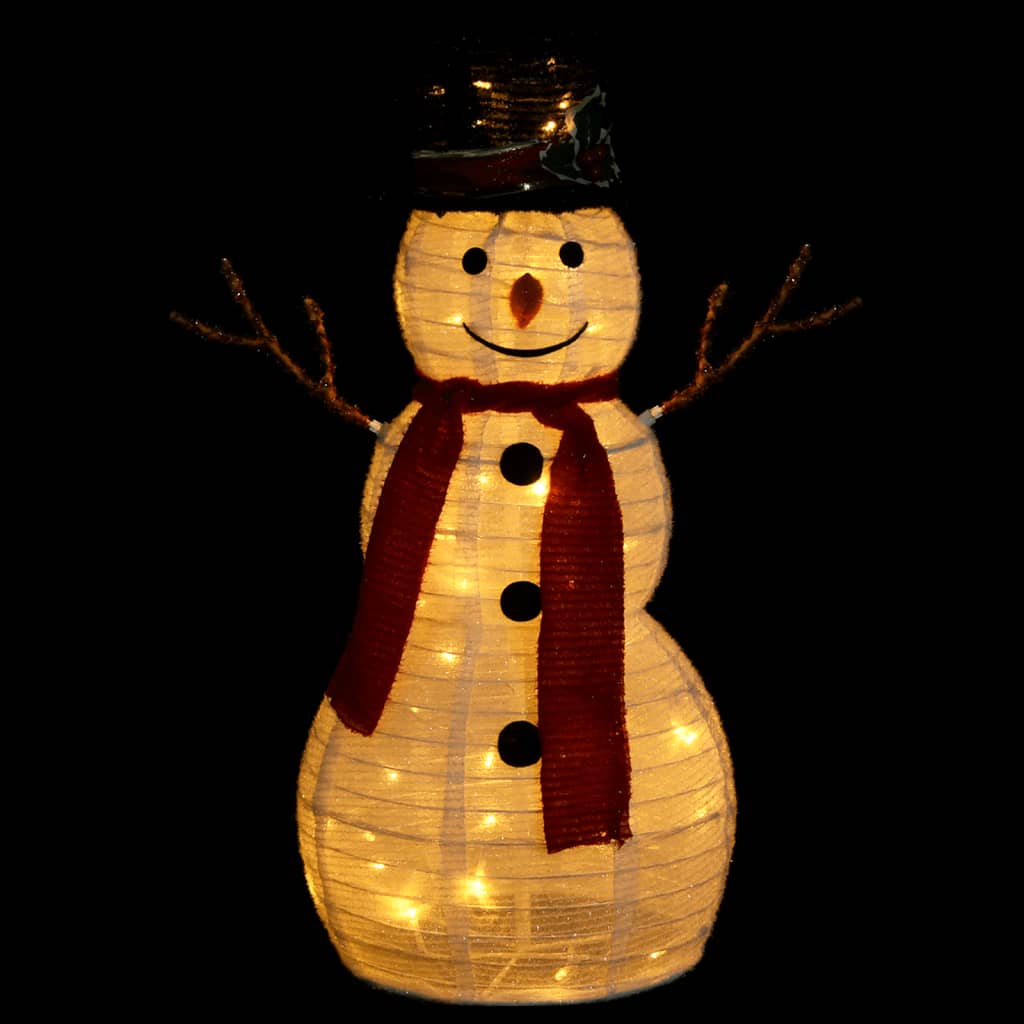 Decoratieve sneeuwpop LED 60 cm luxe stof