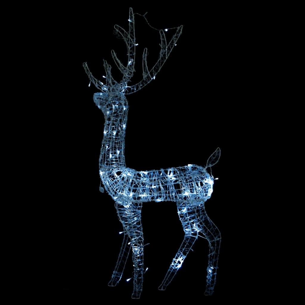 Kerstversiering rendier 140 LED's koudwit 120 cm acryl