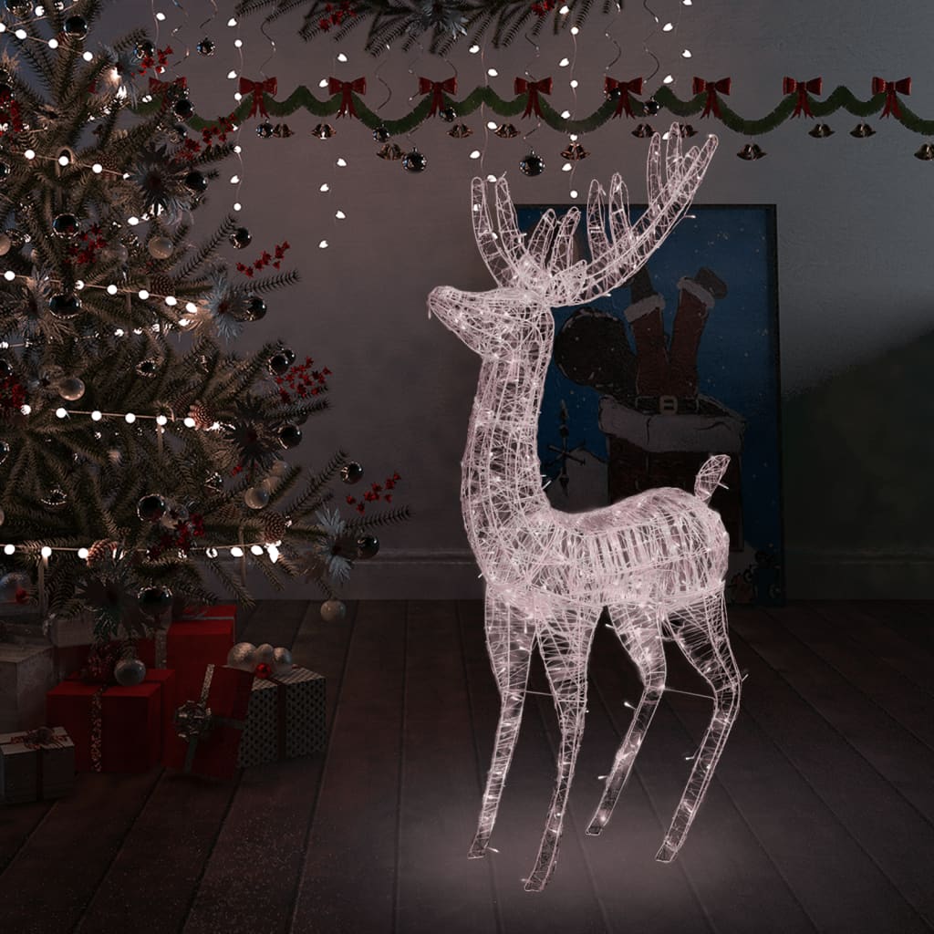 Kerstdecoratie rendier 250 LED's warmwit 180 cm acryl