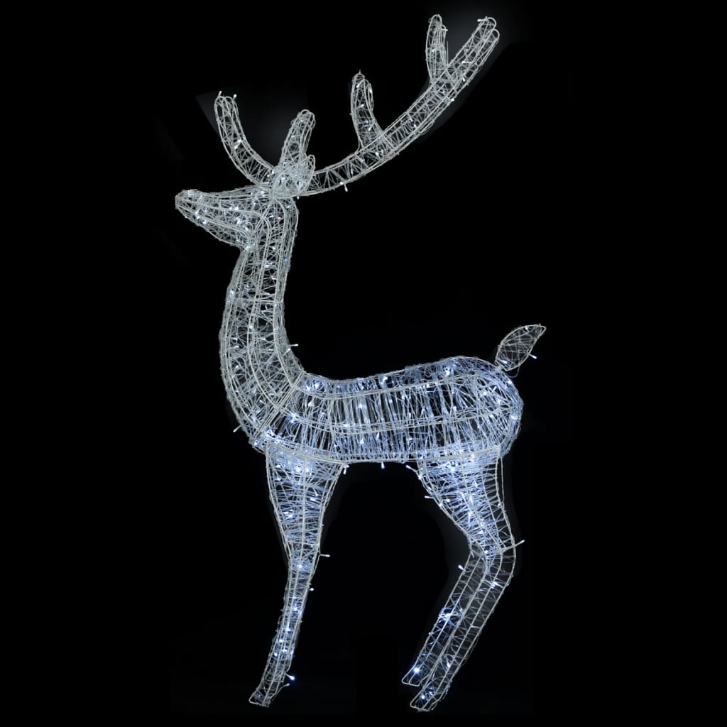 Kerstdecoratie rendier 250 LED's koudwit 180 cm acryl