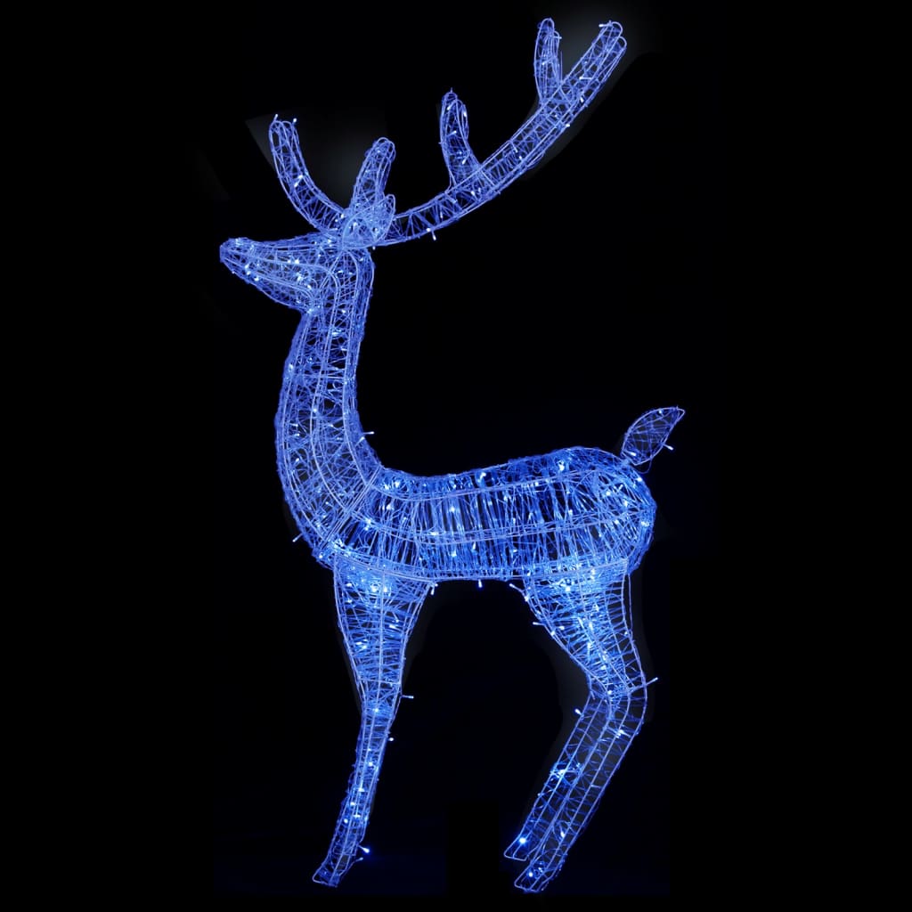 Kerstdecoratie rendier 250 LED's blauw 180 cm acryl