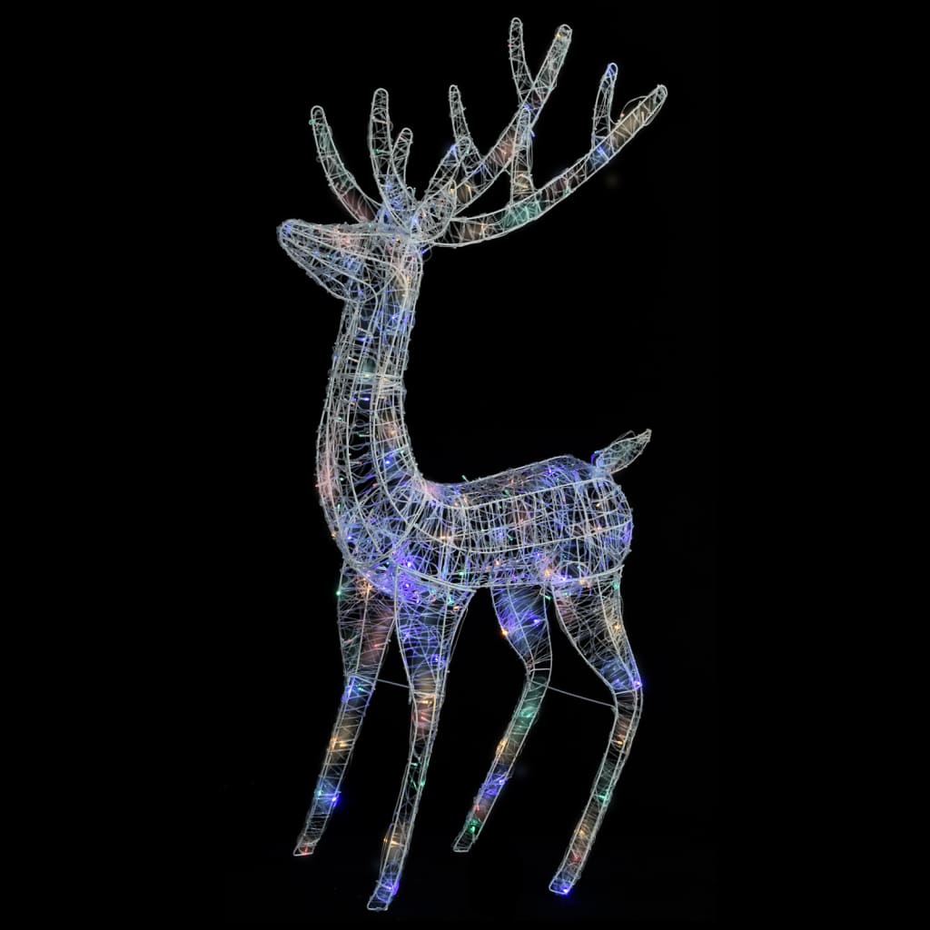 Kerstdecoratie rendier 250 LED's meerkleurig 180 cm acryl