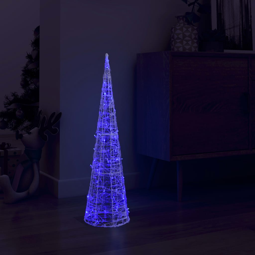 Lichtkegel decoratief LED blauw 90 cm acryl