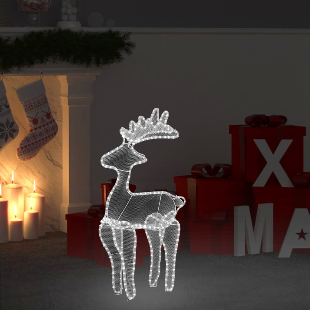 Kerstversiering rendier met mesh 306 LED's 60x24x89 cm