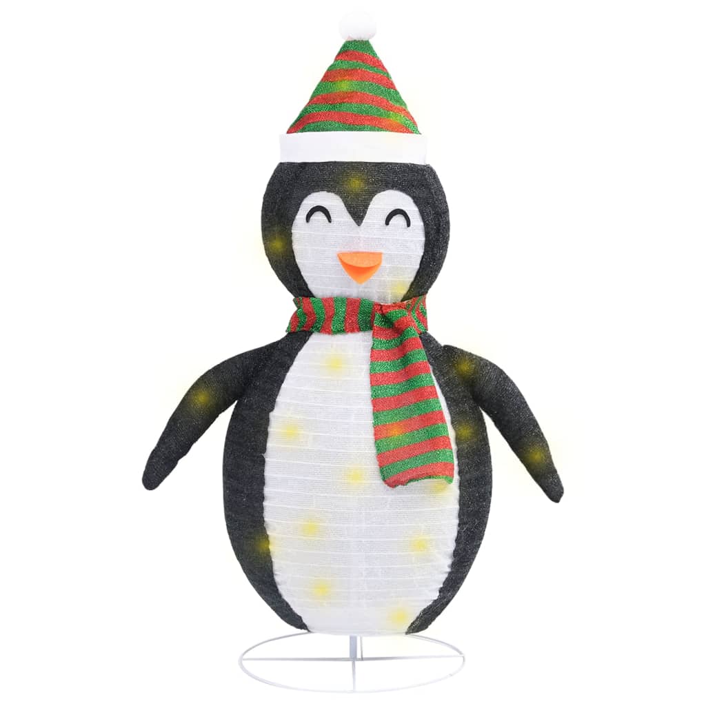 Kerstpinguïn decoratief LED 120 cm luxe stof