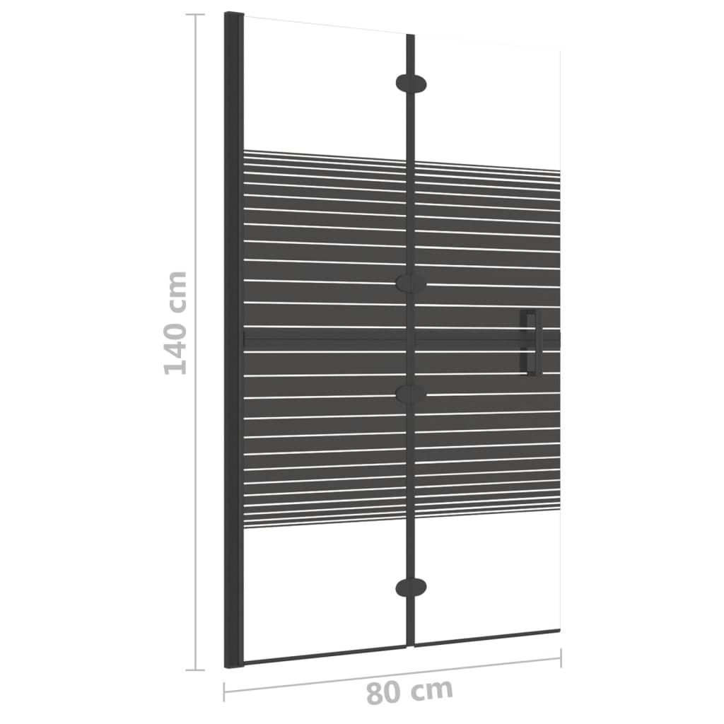 Douchewand inklapbaar 80x140 cm zwart