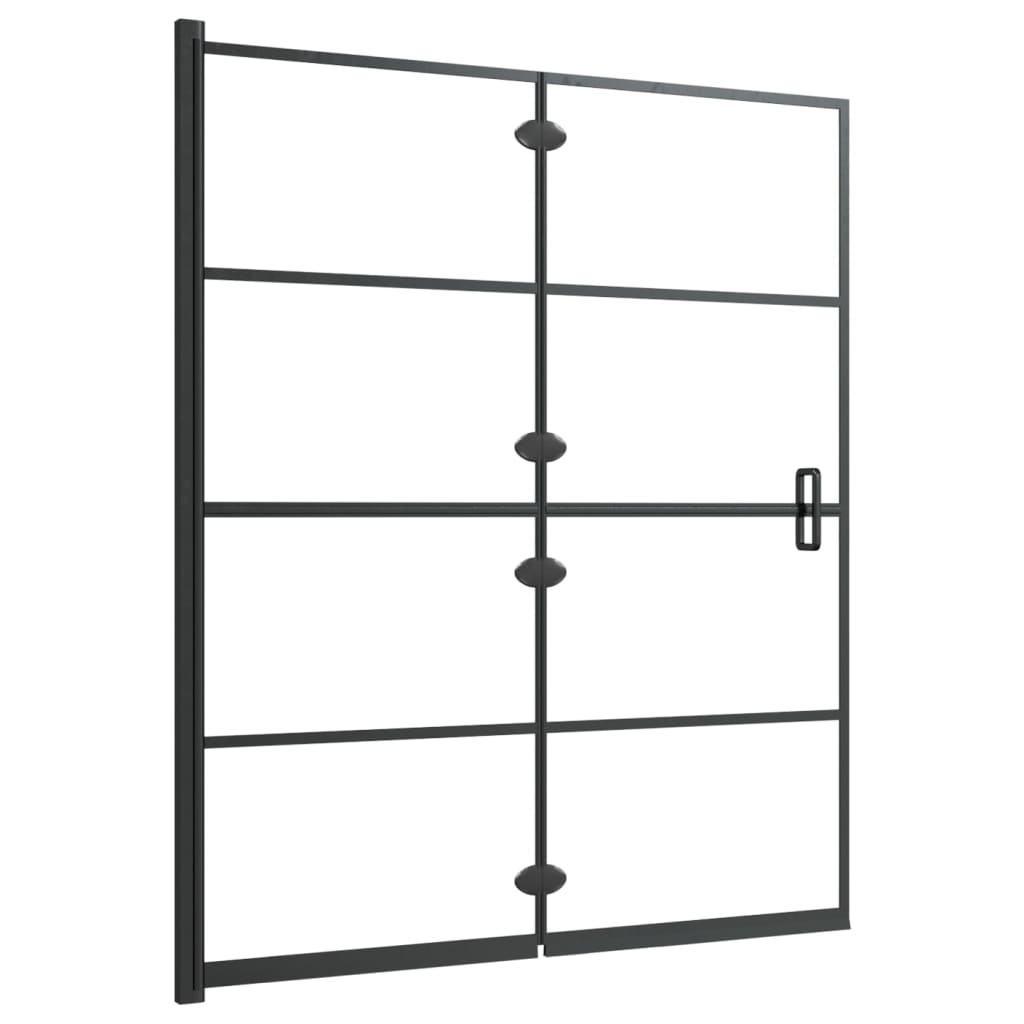 Douchewand inklapbaar 120x140 cm ESG zwart