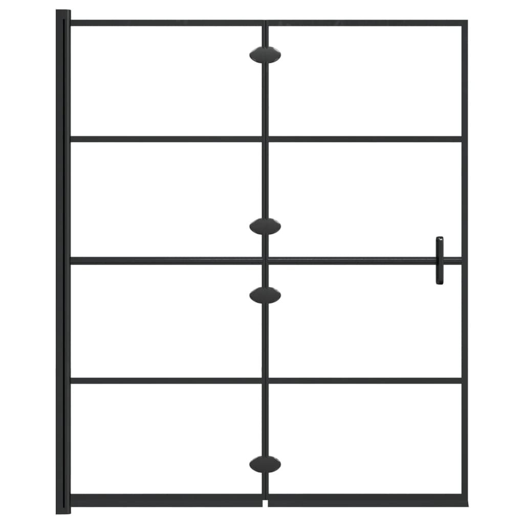 Douchewand inklapbaar 120x140 cm ESG zwart