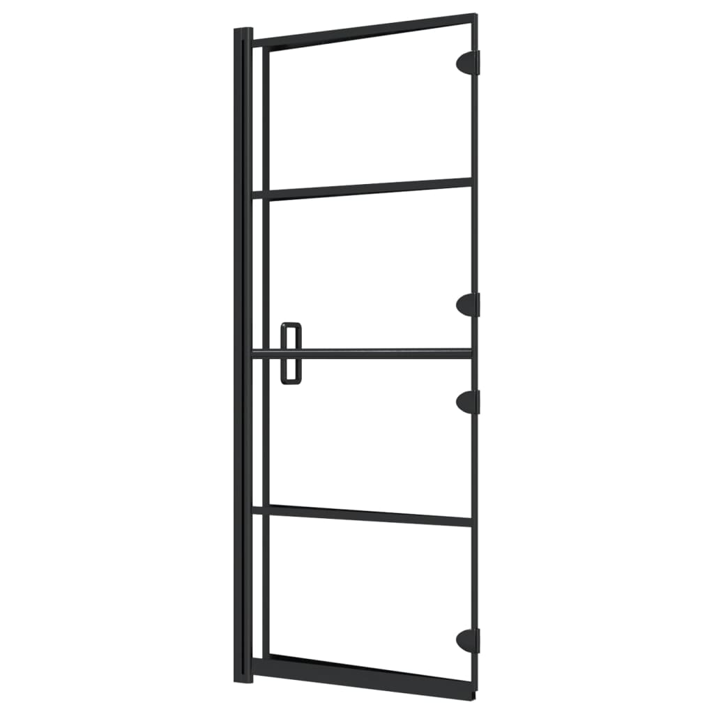 Douchewand inklapbaar 120x140 cm ESG zwart