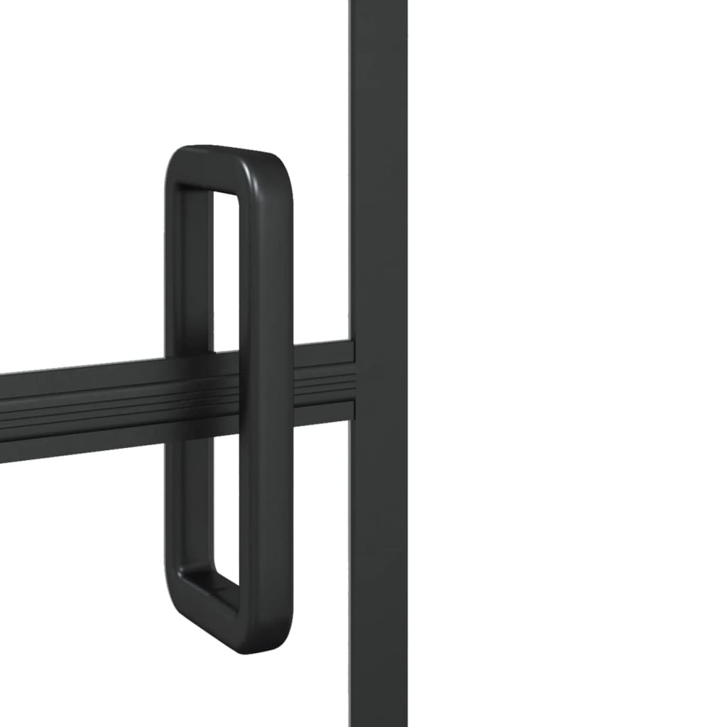 Douchewand inklapbaar 120x140 cm ESG zwart