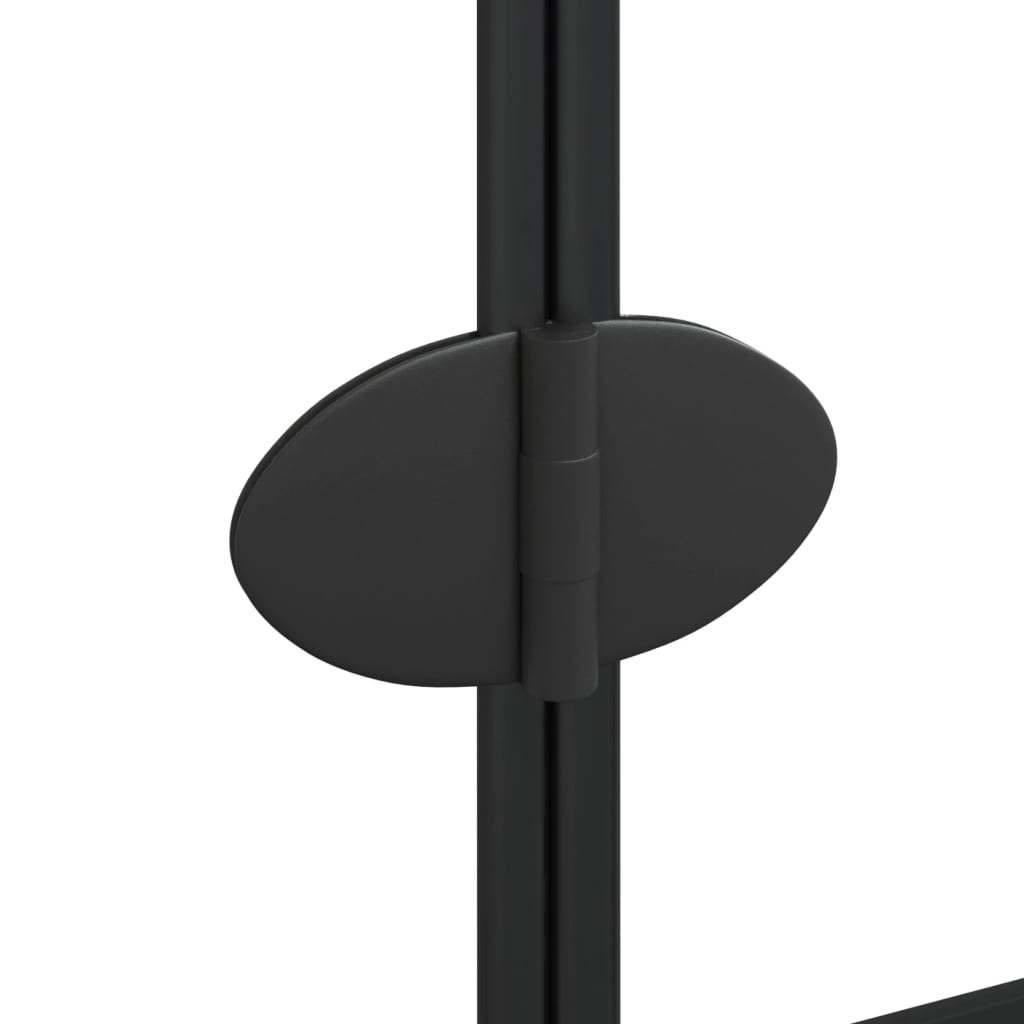 Douchewand inklapbaar 120x140 cm ESG zwart