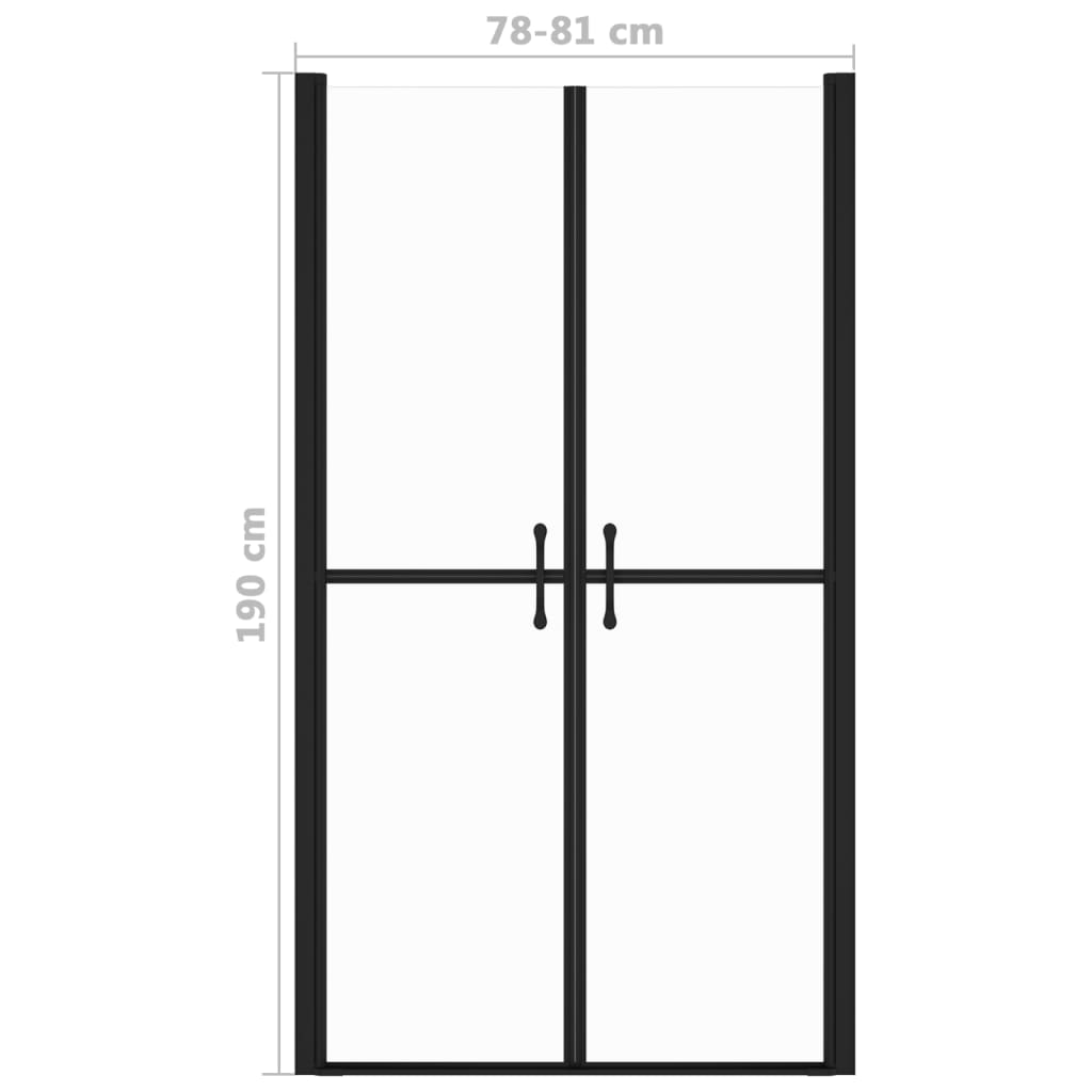 Douchedeur (78-81)X190 Cm Esg Transparant 81 x 190 cm Zwart