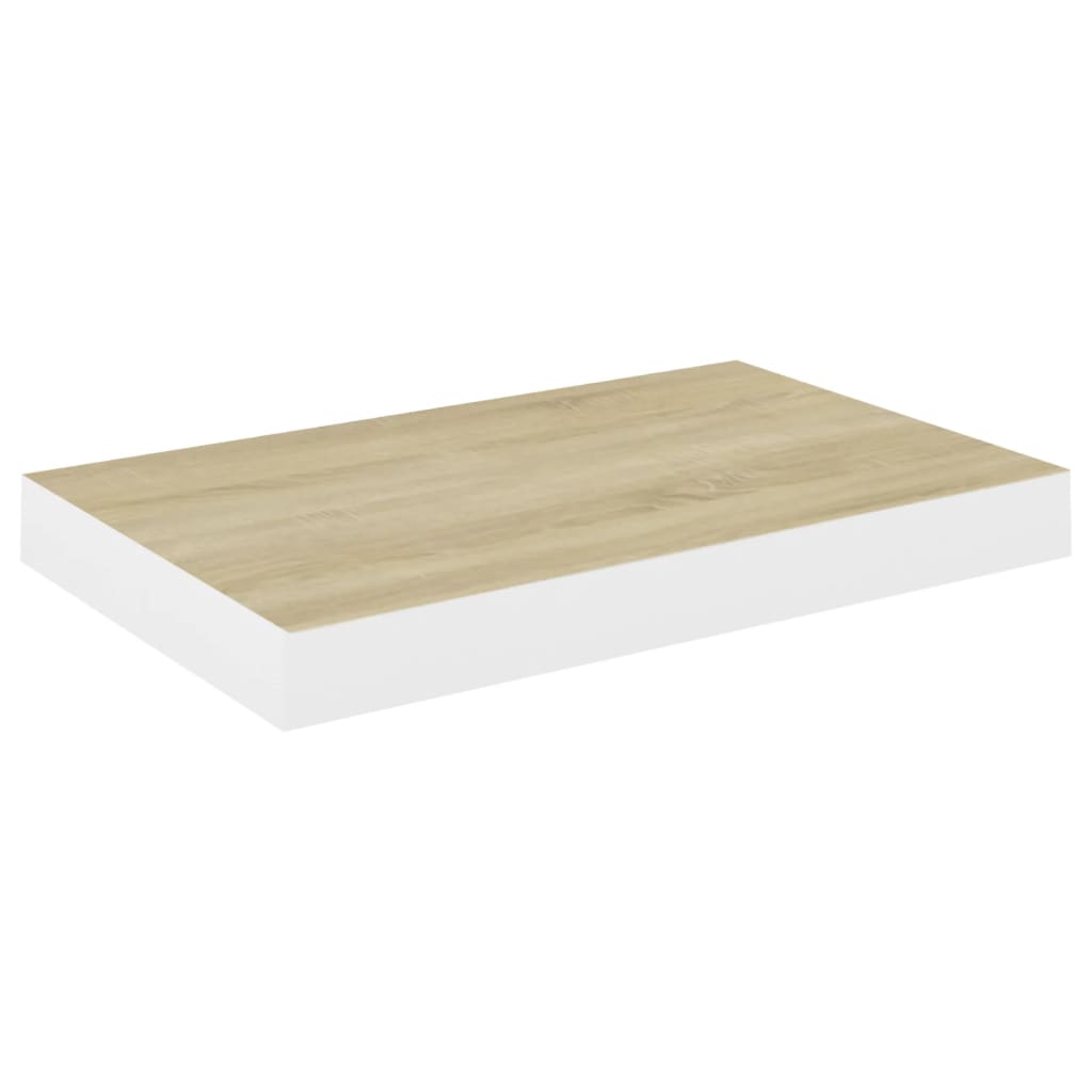 Wandschappen Zwevend 4 St 40X23X3,8 Cm Mdf Eikenkleurig En Wit 40 x 23 x 3.8 cm Eiken en wit