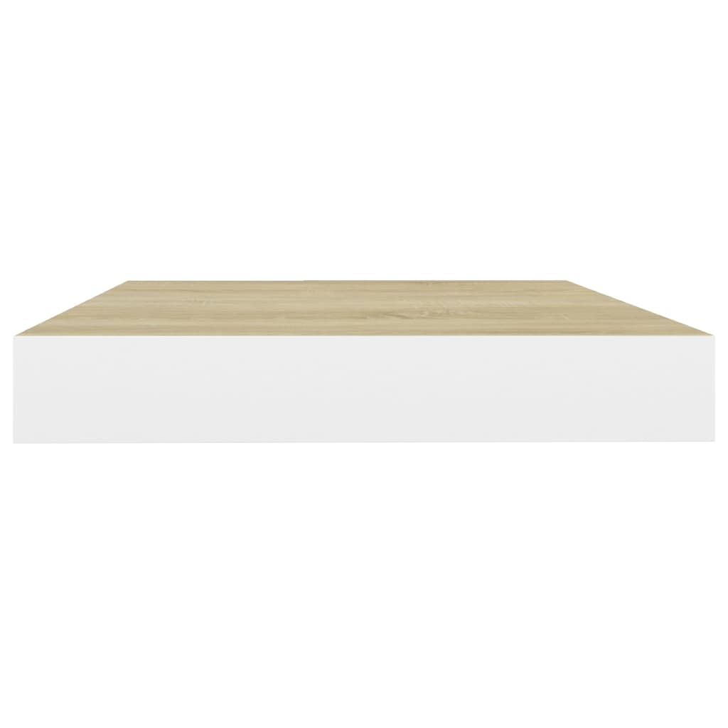 Wandschappen Zwevend 4 St 40X23X3,8 Cm Mdf Eikenkleurig En Wit 40 x 23 x 3.8 cm Eiken en wit