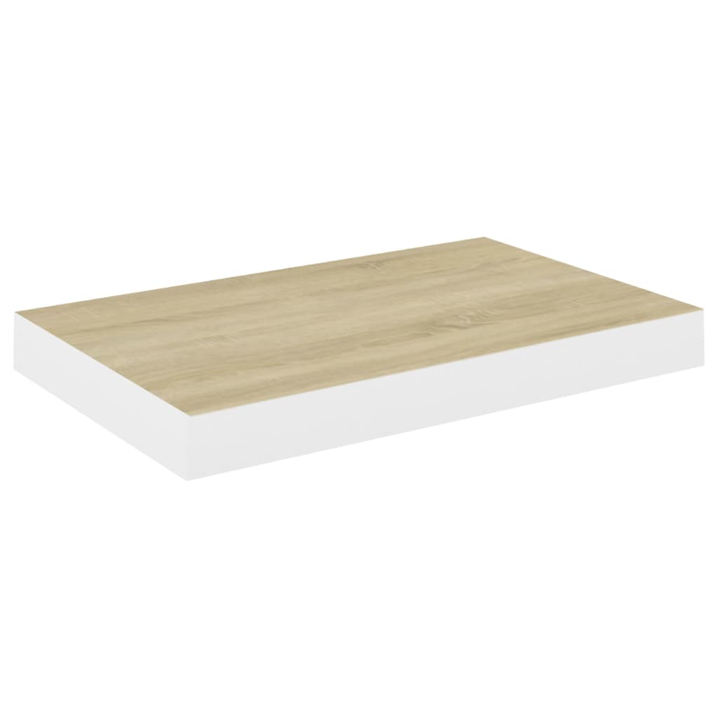 Wandschappen Zwevend 4 St 50X23X3,8 Cm Mdf Eikenkleurig En Wit 50 x 23 x 3.8 cm Eiken en wit