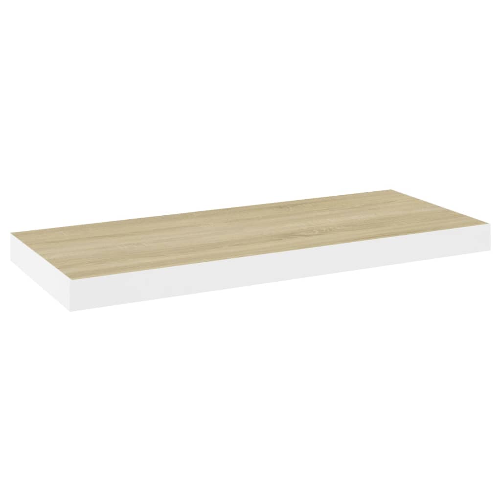 Wandschappen Zwevend 4 St 60X23,5X3,8 Cm Mdf Eikenkleurig Wit 60 x 23.5 x 3.8 cm Eiken en wit