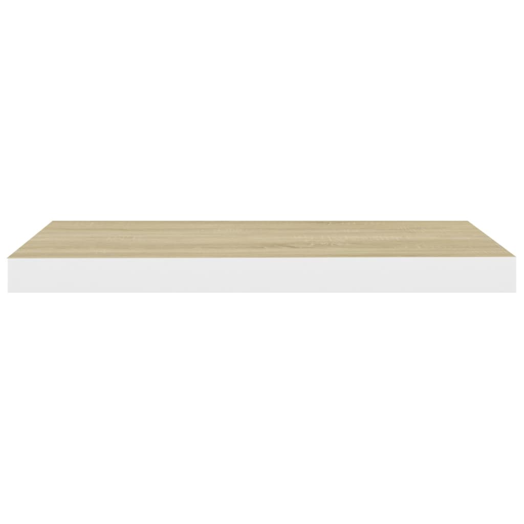 Wandschappen Zwevend 4 St 60X23,5X3,8 Cm Mdf Eikenkleurig Wit 60 x 23.5 x 3.8 cm Eiken en wit