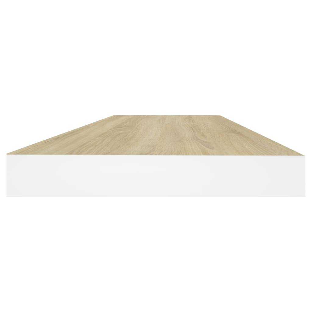 Wandschappen Zwevend 4 St 60X23,5X3,8 Cm Mdf Eikenkleurig Wit 60 x 23.5 x 3.8 cm Eiken en wit