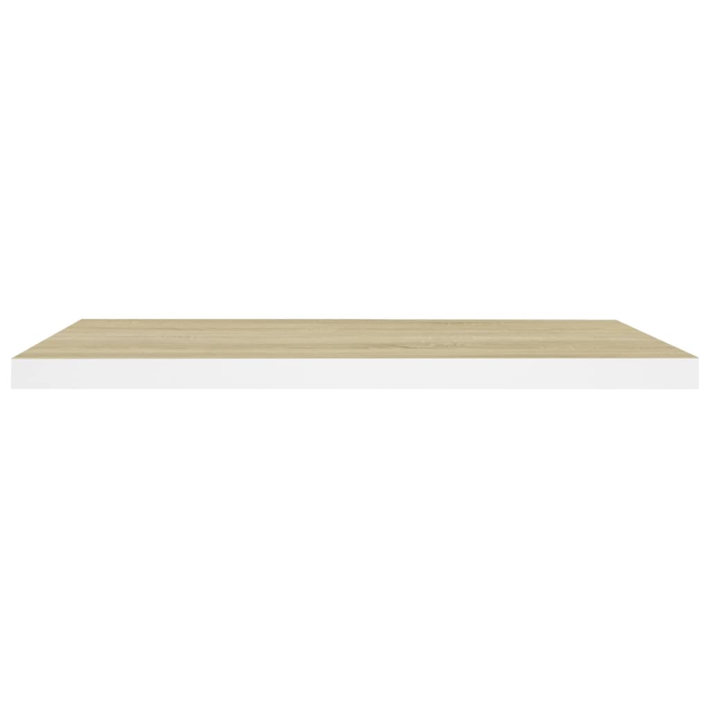 Wandschappen Zwevend 4 St 80X23,5X3,8 Cm Mdf Eikenkleurig Wit 80 x 23.5 x 3.8 cm Eiken en wit