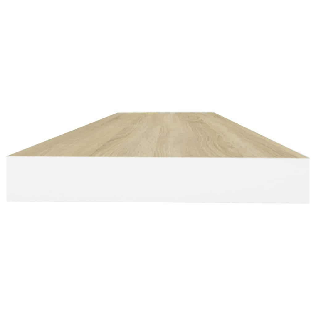 Wandschappen Zwevend 4 St 80X23,5X3,8 Cm Mdf Eikenkleurig Wit 80 x 23.5 x 3.8 cm Eiken en wit