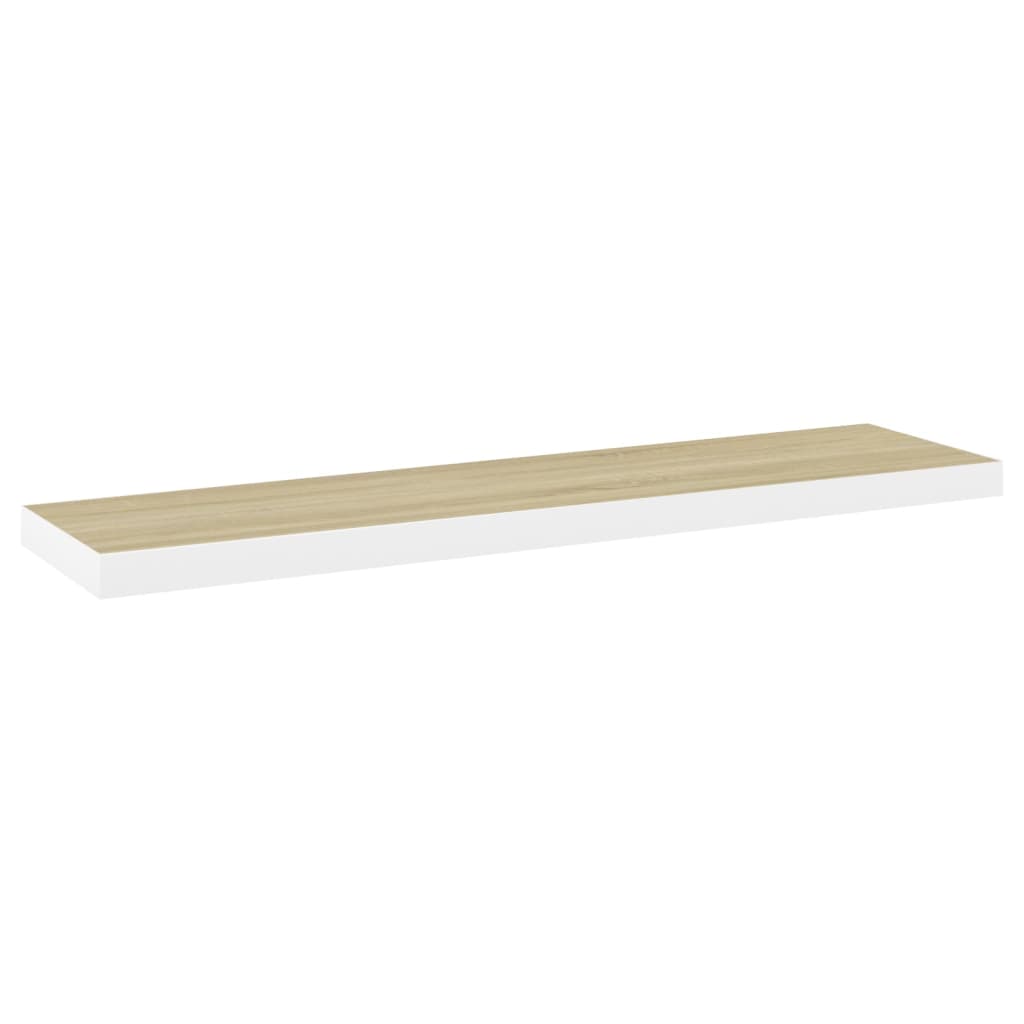 Wandschappen Zwevend 4 St 90X23,5X3,8 Cm Mdf Eikenkleurig Wit 90 x 23.5 x 3.8 cm Eiken en wit