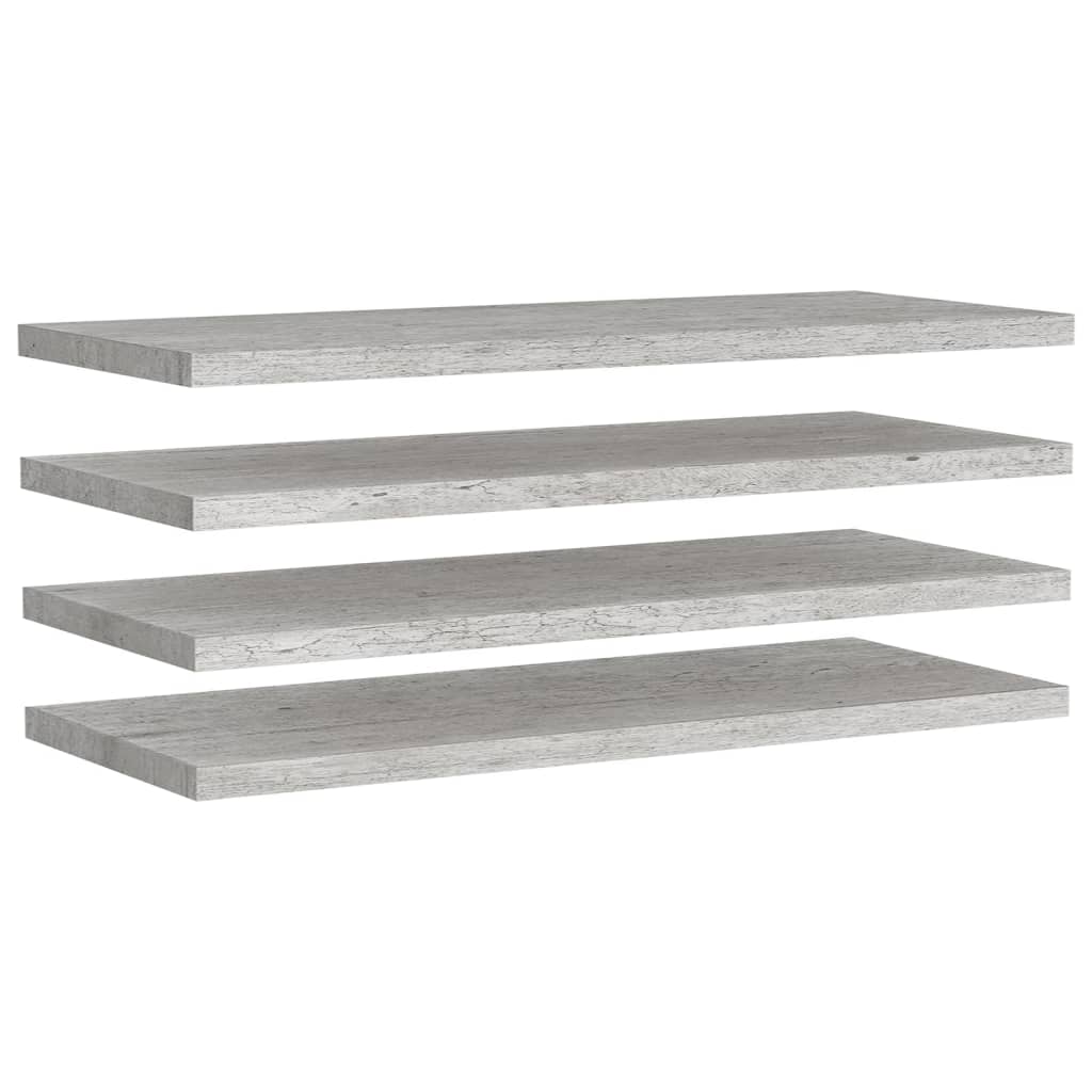 Wandschappen Zwevend 4 St 90X23,5X3,8 Cm Mdf Betongrijs 90 x 23.5 x 3.8 cm