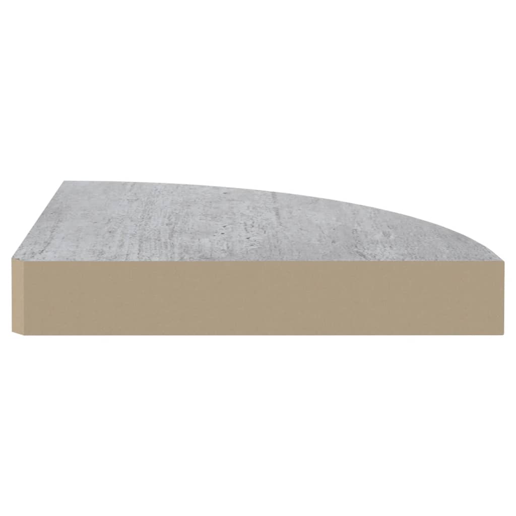 Hoekwandschappen 4 St 35X35X3,8 Cm Mdf Betongrijs 35 x 35 x 3.8 cm