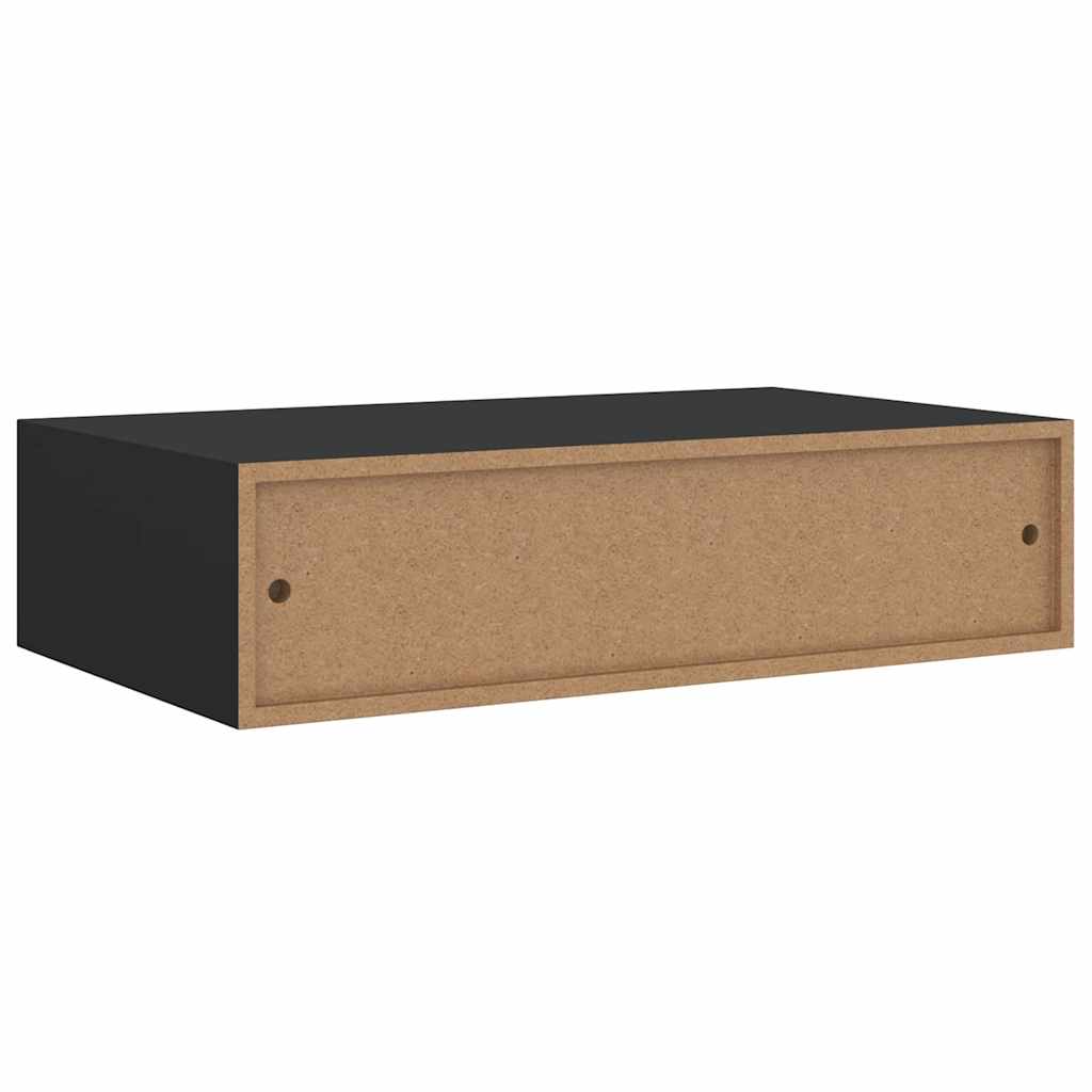 Wandschap met lade 40x23,5x10 cm MDF zwart