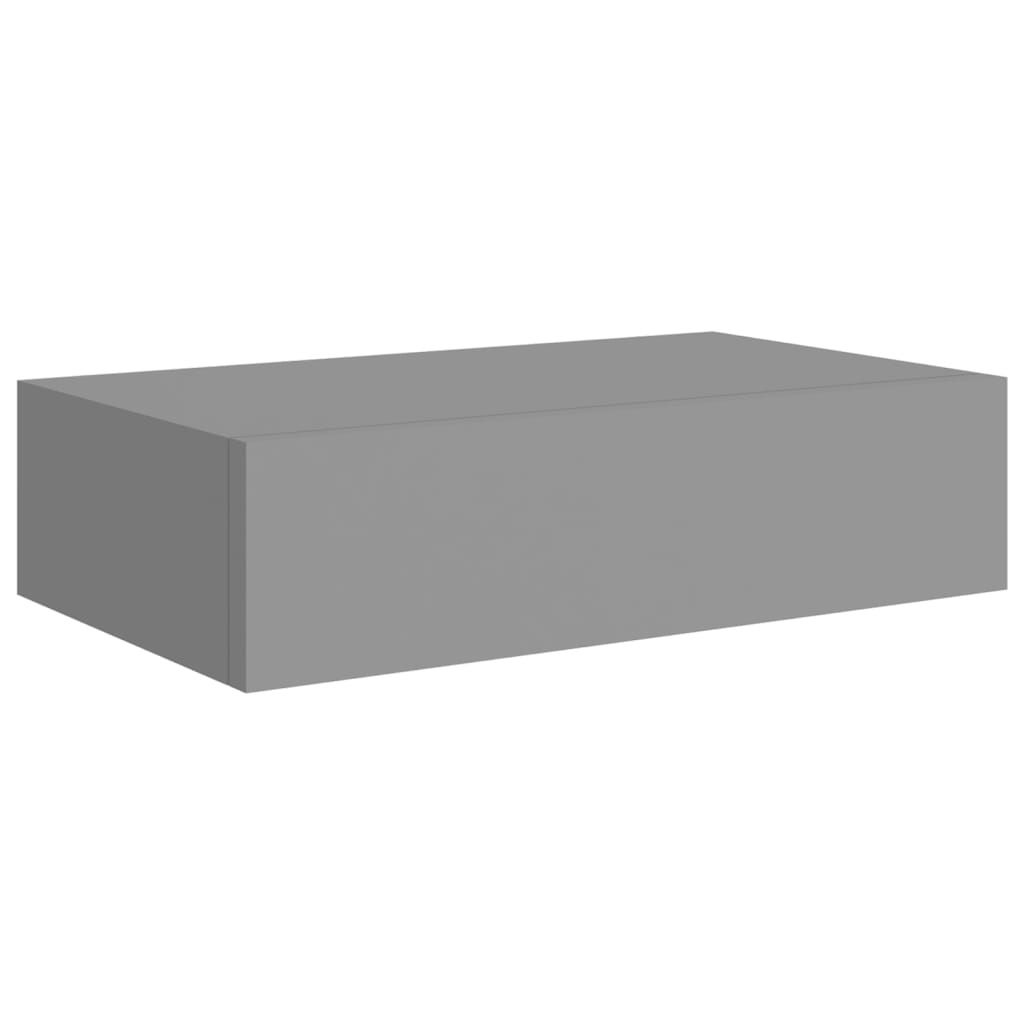 Wandschappen 2 St Met Lade 40X23,5X10 Cm Mdf Grijs 40 x 23.5 x 10 cm