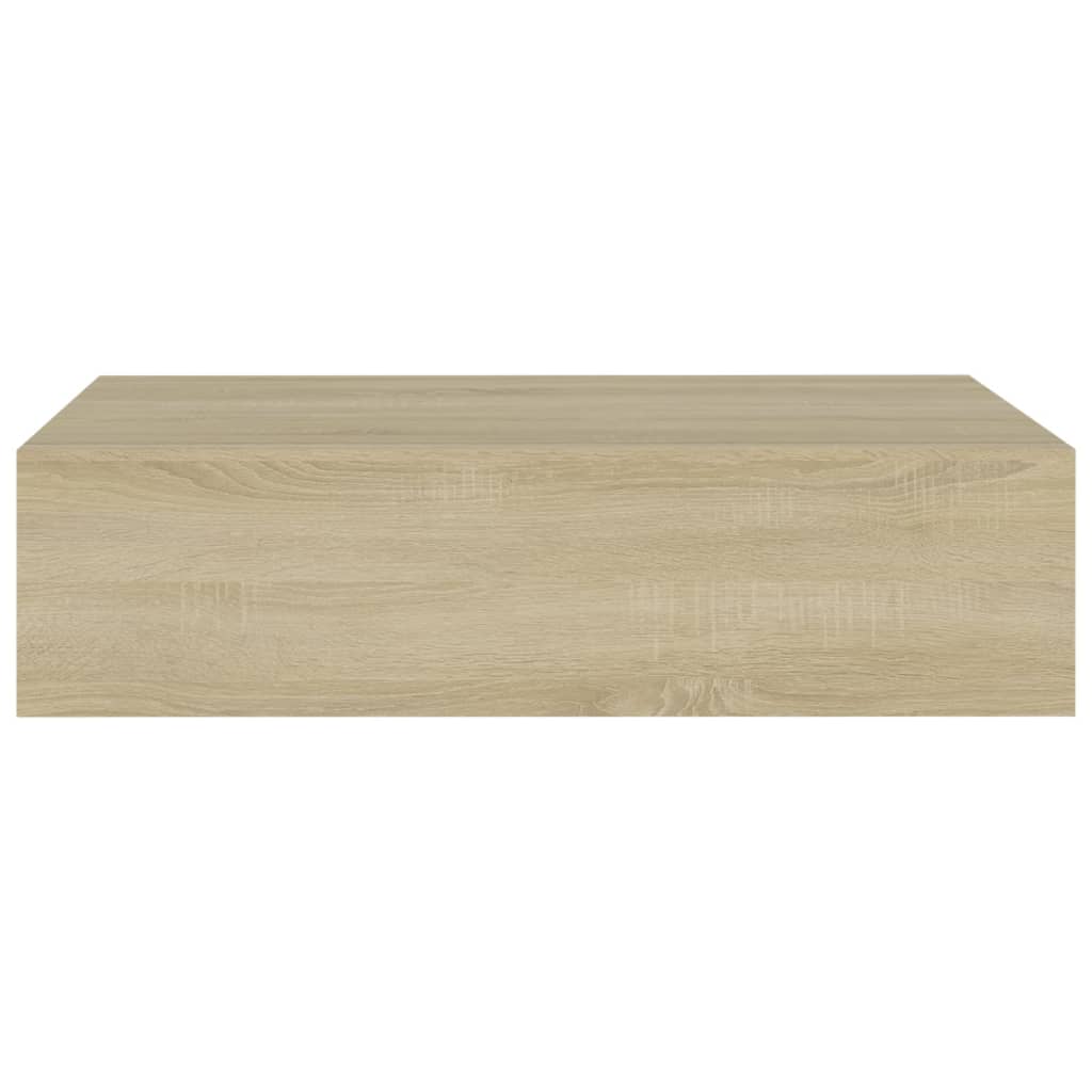 Wandschappen 2 St Met Lade 40X23,5X10 Cm Mdf Eikenkleurig 40 x 23.5 x 10 cm