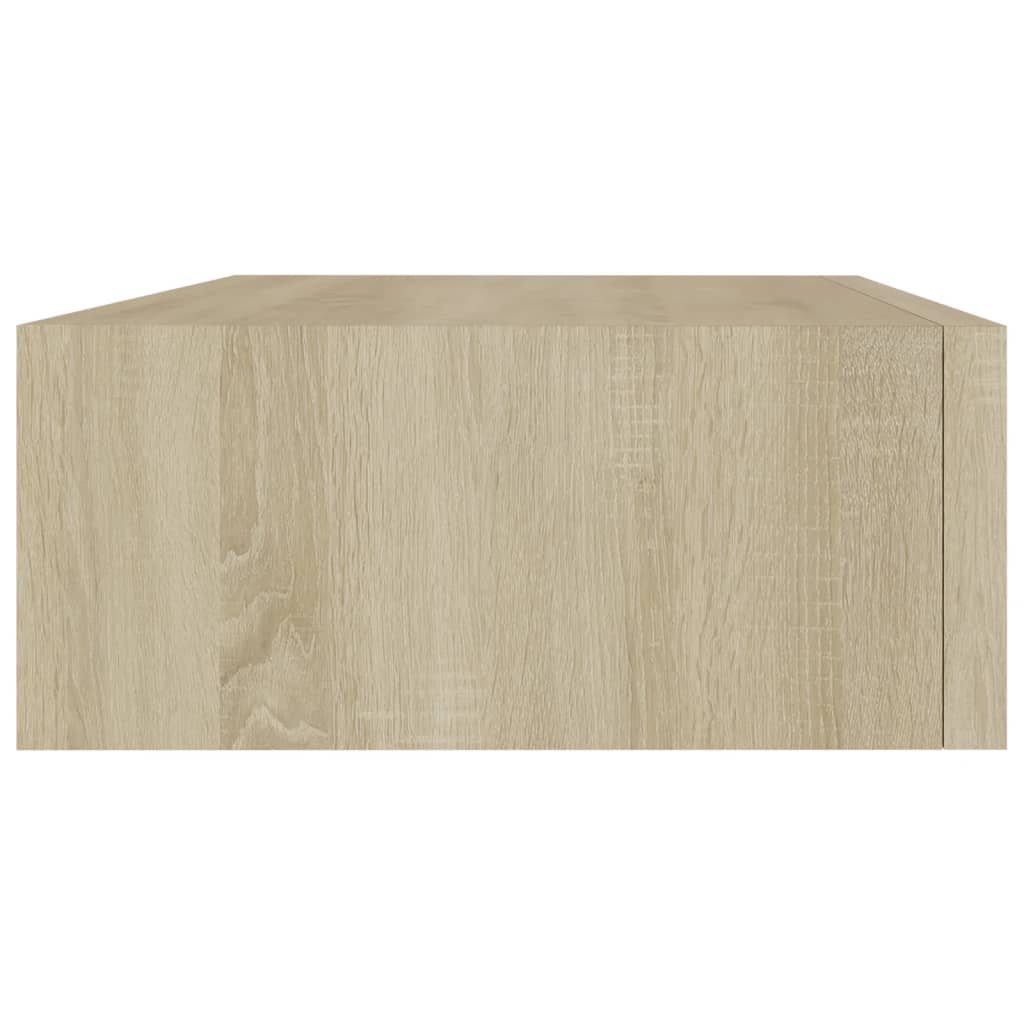 Wandschappen 2 St Met Lade 40X23,5X10 Cm Mdf Eikenkleurig 40 x 23.5 x 10 cm