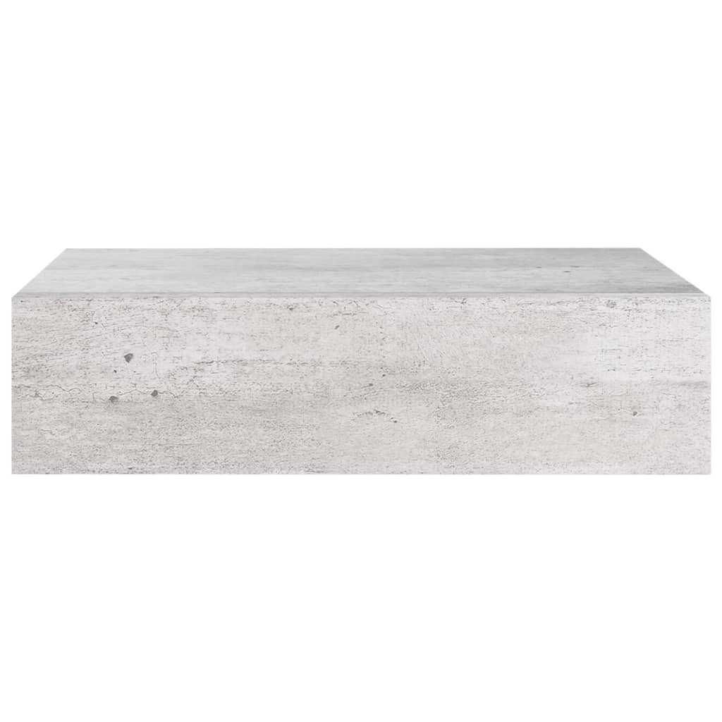 Wandschappen 2 St Met Lade 40X23,5X10 Cm Mdf Betongrijs 40 x 23.5 x 10 cm