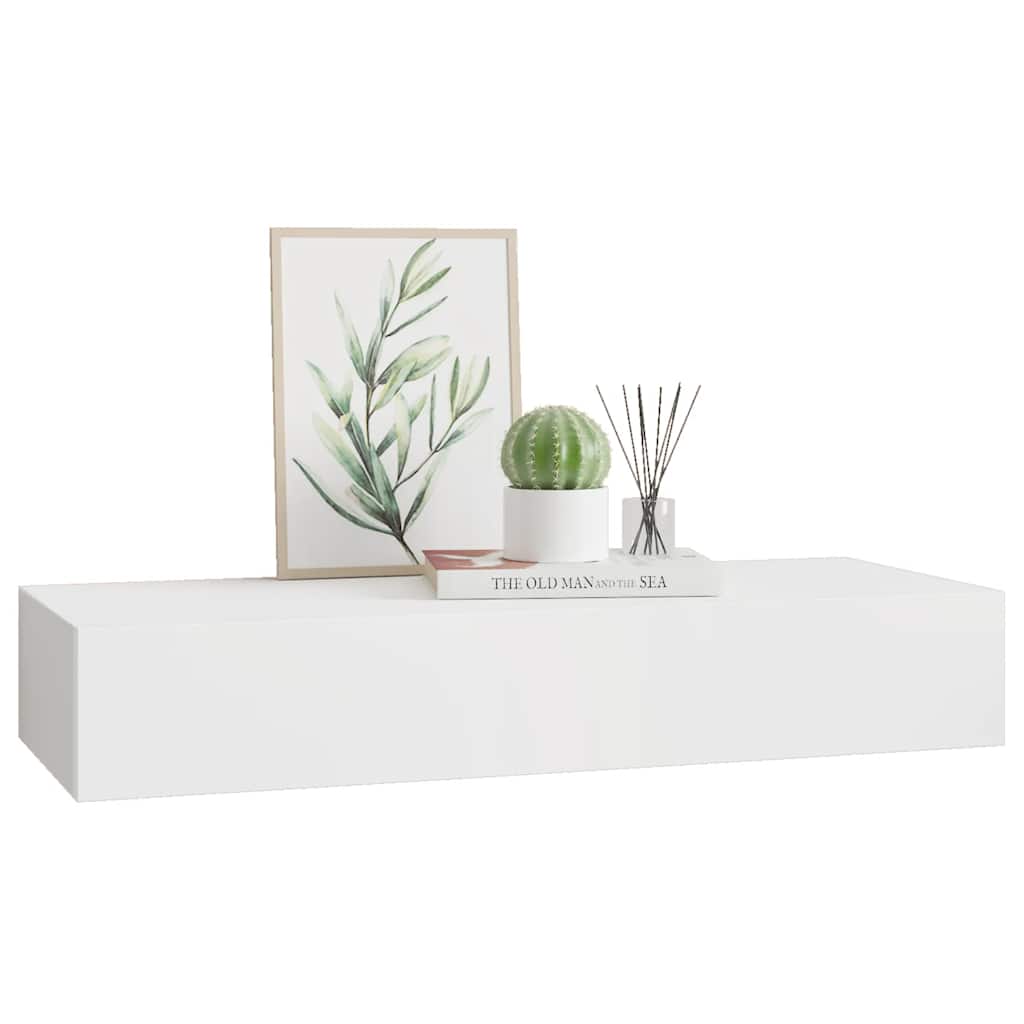 Wandschap met lade 60x23,5x10 cm MDF wit