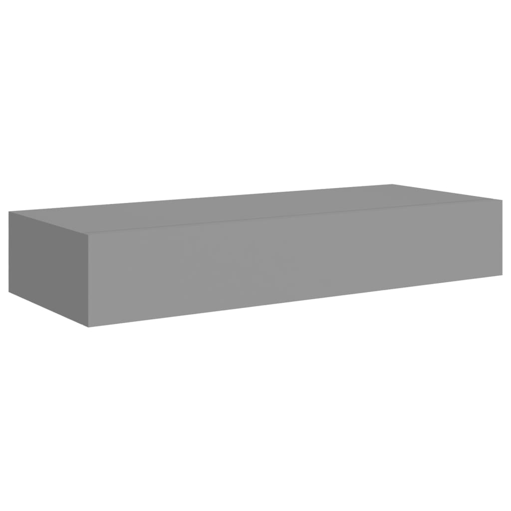 Viaxl Wandschappen 2 St Met Lade 60X23,5X10 Cm Mdf Grijs 60 x 23.5 x 10 cm