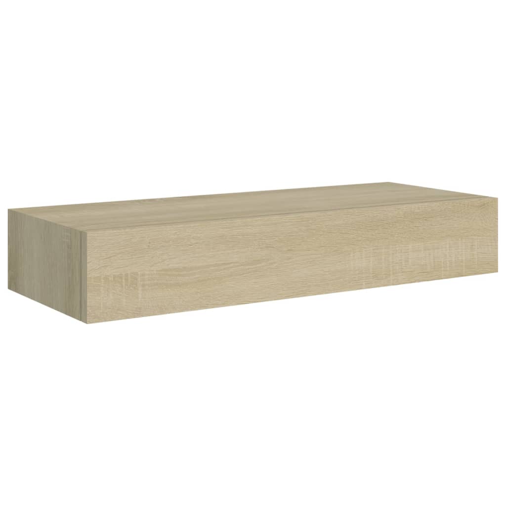 Viaxl Wandschappen 2 St Met Lade 60X23,5X10 Cm Mdf Eikenkleurig 60 x 23.5 x 10 cm