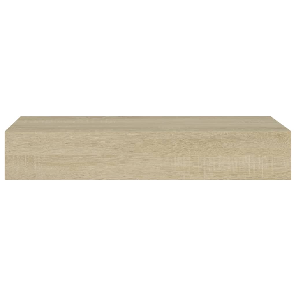 Viaxl Wandschappen 2 St Met Lade 60X23,5X10 Cm Mdf Eikenkleurig 60 x 23.5 x 10 cm