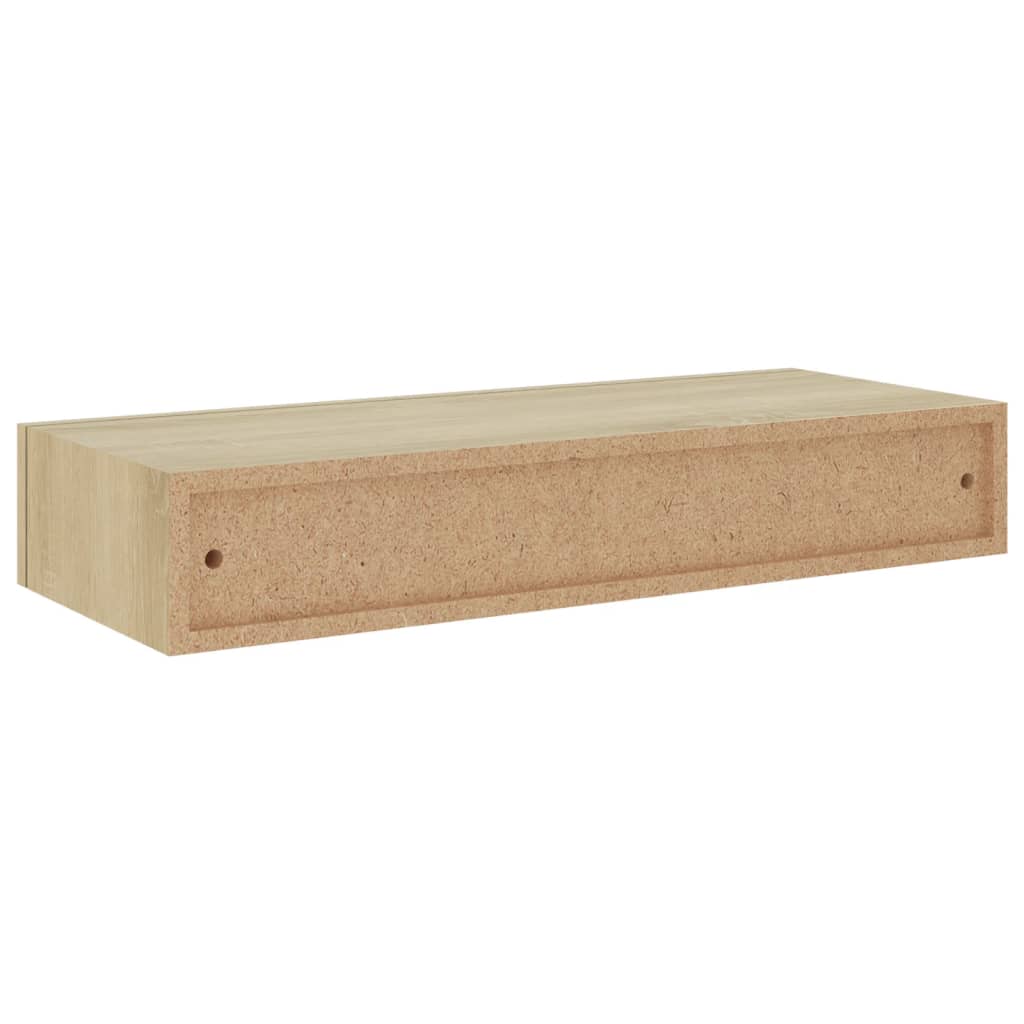 Viaxl Wandschappen 2 St Met Lade 60X23,5X10 Cm Mdf Eikenkleurig 60 x 23.5 x 10 cm