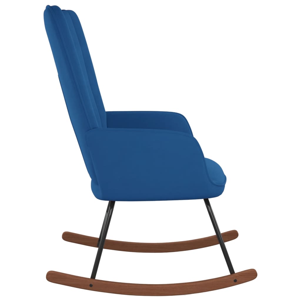 Schommelstoel Fluweel Blauw 1 Zonder voetensteun