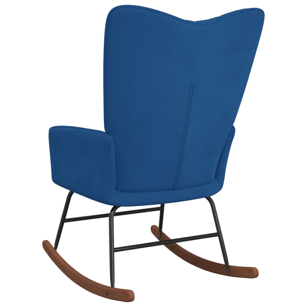 Schommelstoel Fluweel Blauw 1 Zonder voetensteun